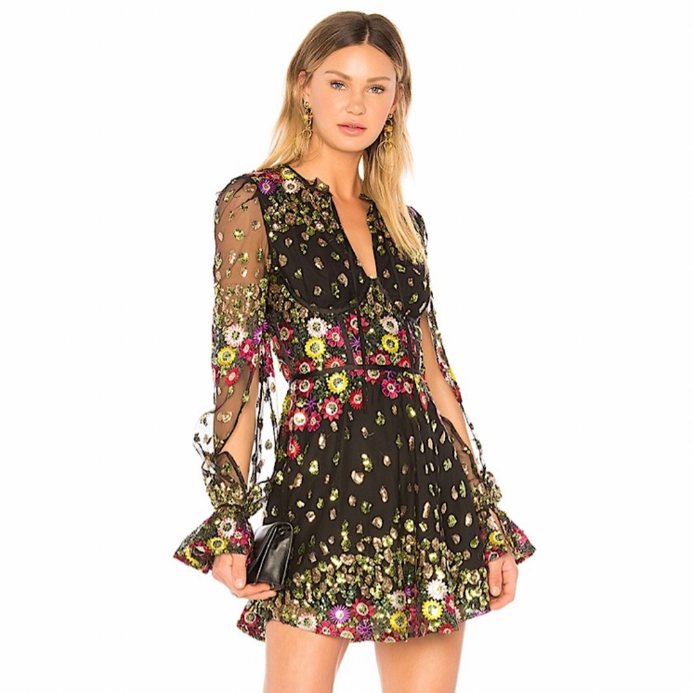 LOVERS + FRIENDS Kensington Floral Sequin Dress